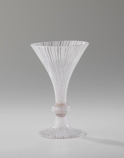 Funnel goblet of filigree glass