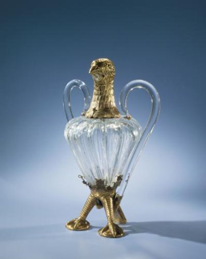Stopper of an ewer in the shape of an eagle's head