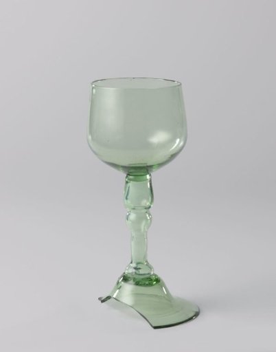Chalice glass with a curved bowl