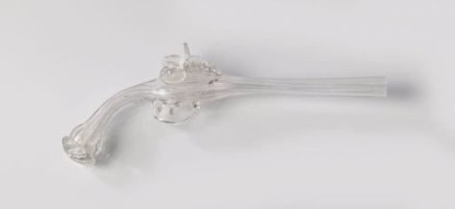 Glass in the shape of a pistol