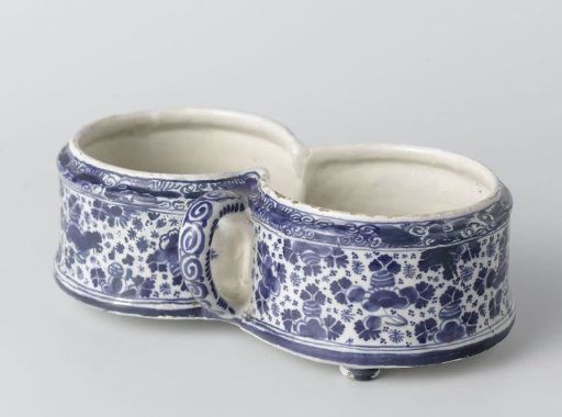 Basin from an Oil and Vinegar Set, Painted in Blue