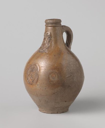 Jug (Bartmann jug) with a crowned heart in a medallion