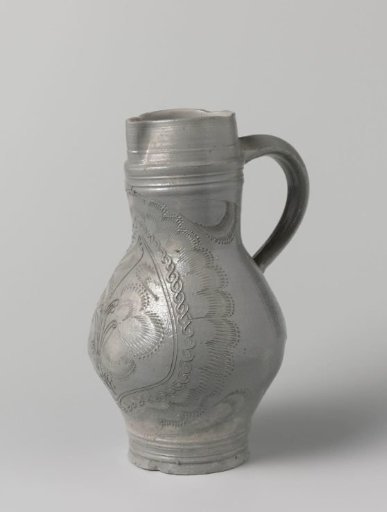 Jug with Flowering Plants in a Richly Ornamented Panel