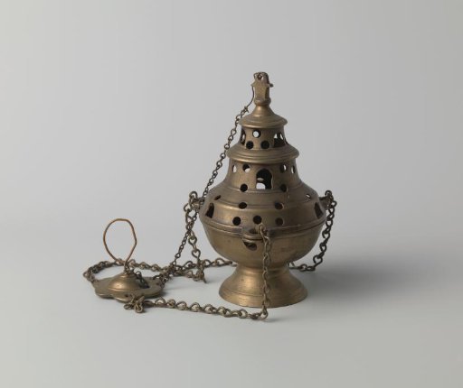 Incense burner with a round lid depicting rejuvenation