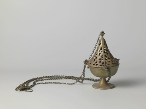 Incense burner with round and tapering lid