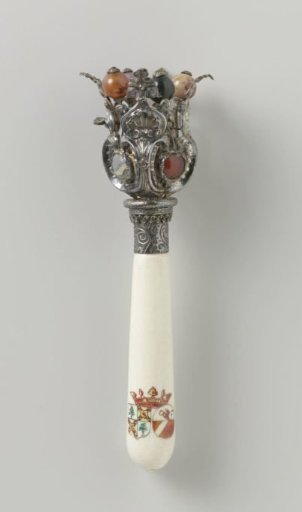 Silver and Painted Meissen Porcelain Flower Carrier