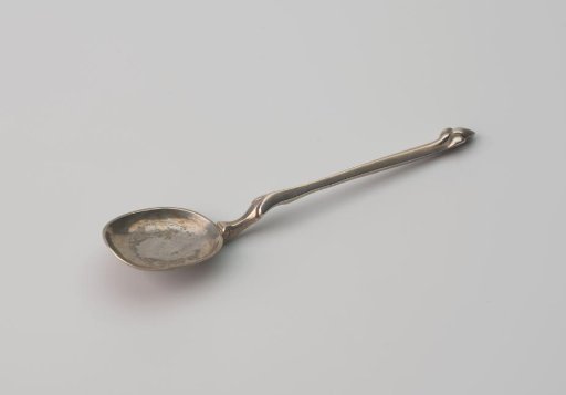 Silver spoon with chased bowl