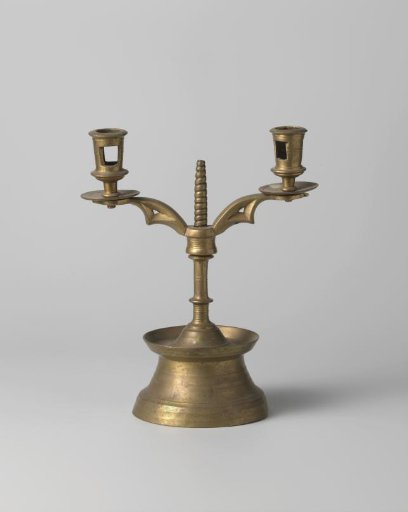 Two-armed candelabrum of brass