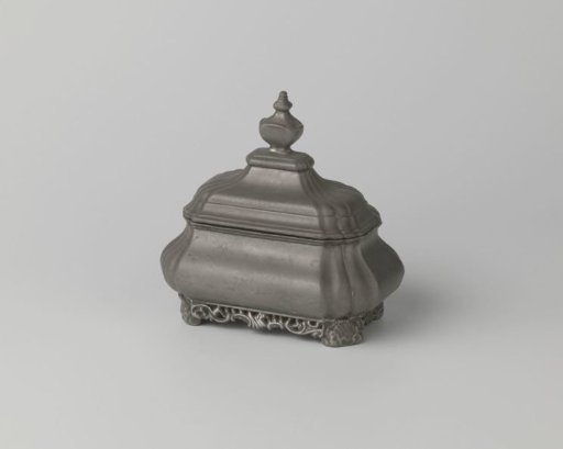 Tin tobacco pot with lid