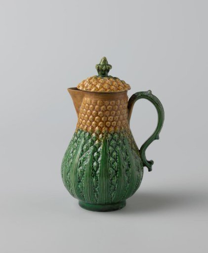 Lid of stoneware; Whieldon ware, pineapple ware