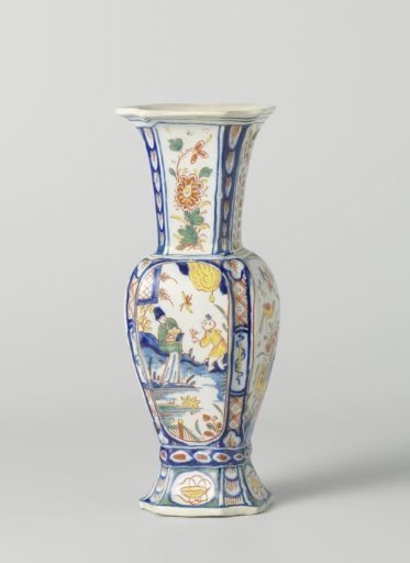 Colorfully painted vase of faience