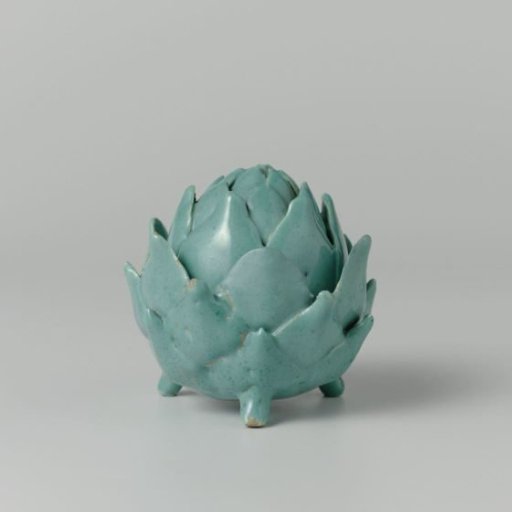 Butter crock of faience in the shape of an artichoke