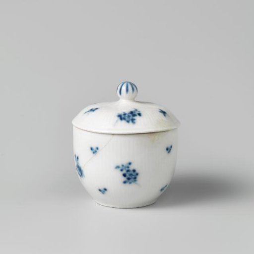 Sugar pot, painted with scattered flowers