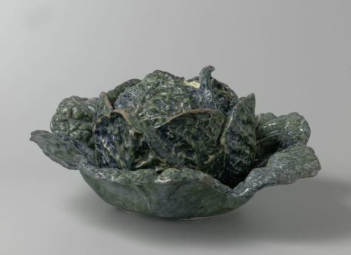 Soup tureen in the shape of a green cabbage