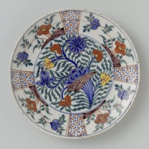 Platter of Polychrome Faience