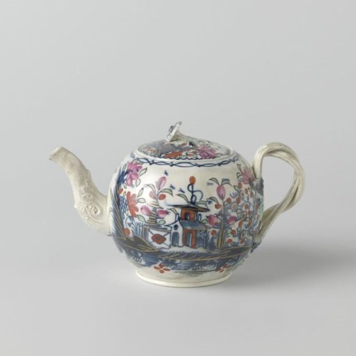 Teapot with Lid of Hard-Baked Earthenware; Leeds Creamware
