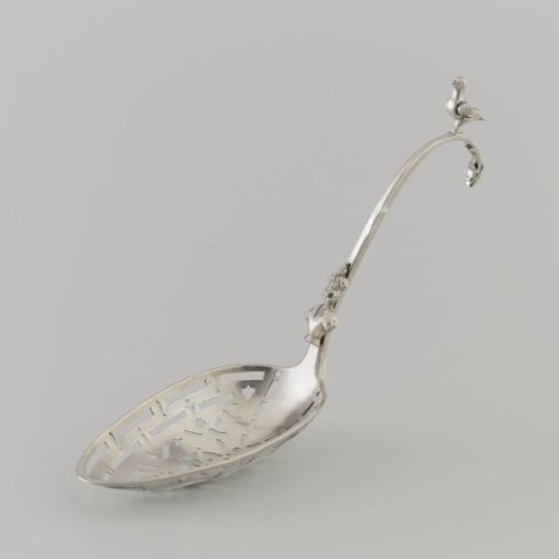 Sugar spoon of chased silver