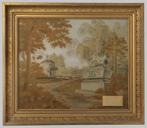 Embroidered tableau of chenille and silk