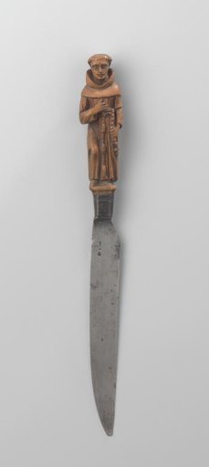 Knife with a Handle Representing a Monk with a Rosary