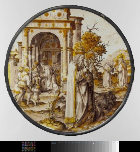 Panel with the covenant between God and Abraham, the appearance of God to Abraham, and the circumcision of Isaac
