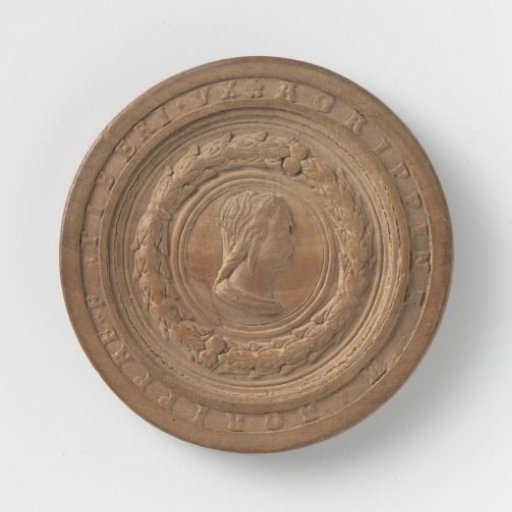 Half of a dam coin with portrait: Agrippina