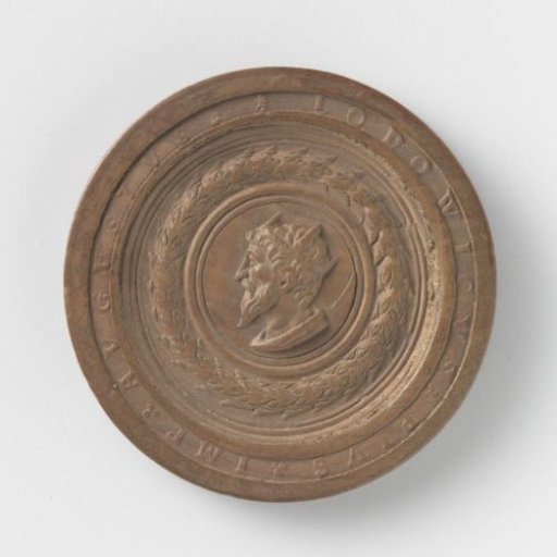 Half of a chessboard with portrait: Louis the Pious