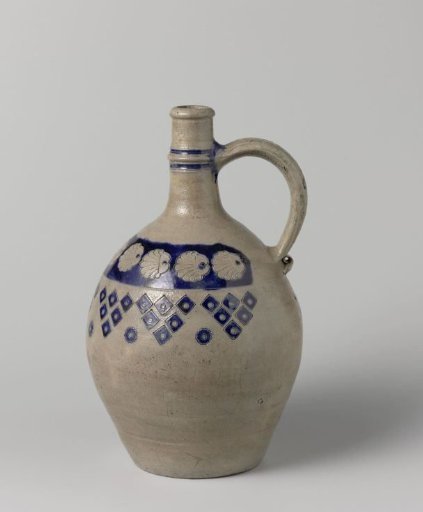 Pitcher with shells, triangles and flower roundels