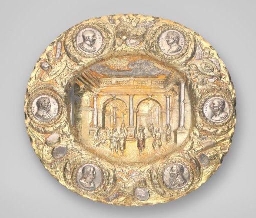Oval bowl of silver, partially gilded