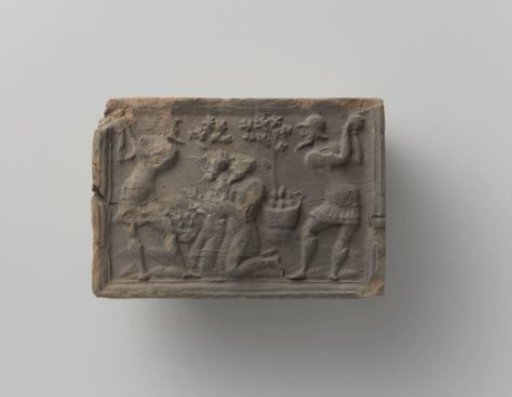 Fireplace stone with a representation of the stoning of the elders from the history of Susanna