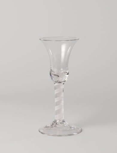 Blown glass with a bell-shaped cup