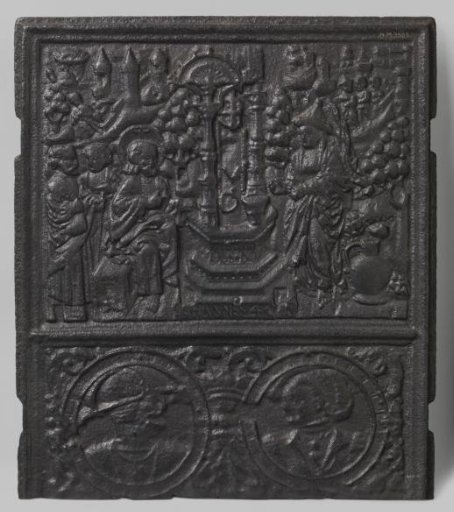 Stove tile with Christ and the Samaritan Woman