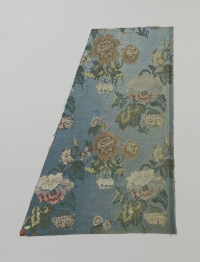 Fragment of multicolored brocaded silk