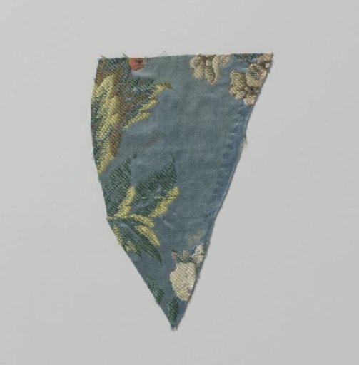 Fragment of multicolored brocaded silk