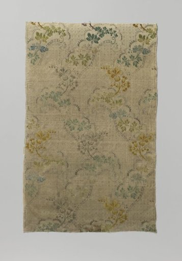 Fragment of multicolored brocaded silk