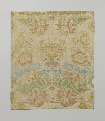 Fragment of multicolored brocaded silk