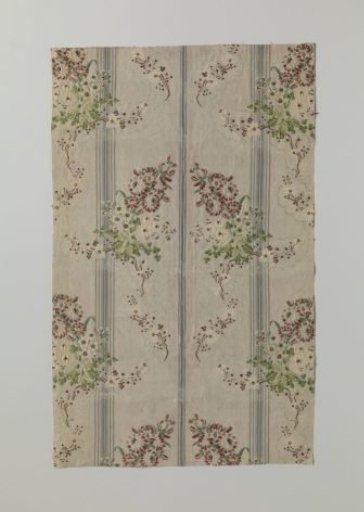 Fragment of multicolored silk textile