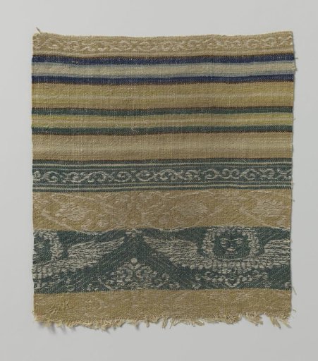 Fragment of woven fabric in linen and wool