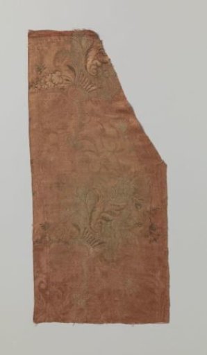 Fragment of red damask brocade
