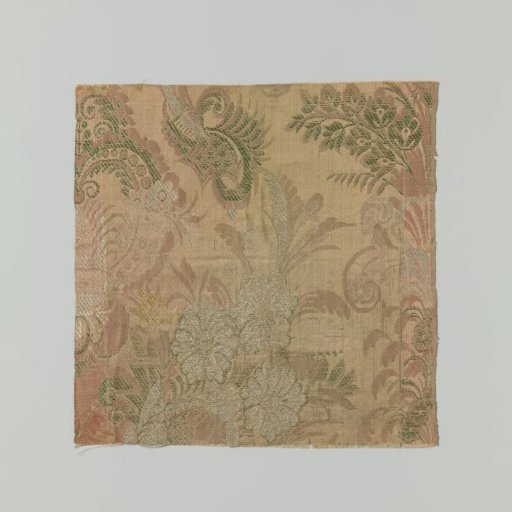 Fragment of multicoloured brocaded silk