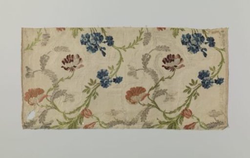 Fragment of multicoloured brocaded silk