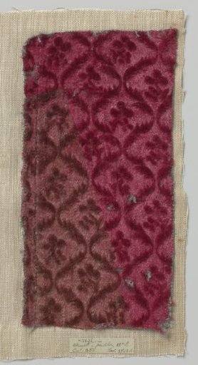 Fragment of red relief velvet