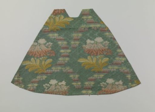Fragment of multicolored brocaded silk damask