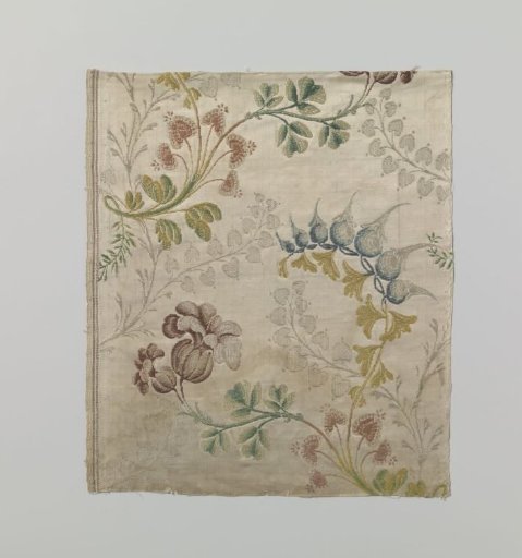 Fragment of multicolored silk satin