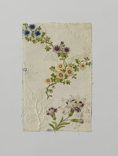 Fragment of Multicolored Brocaded Silk