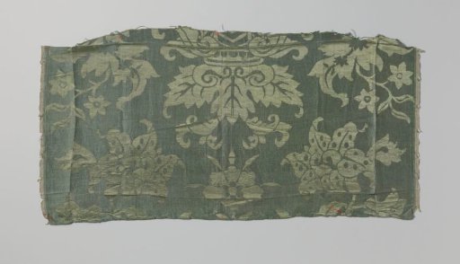Fragment of blue silk damask