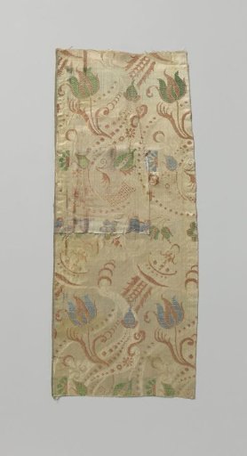 Fragment of multicolored silk lampas