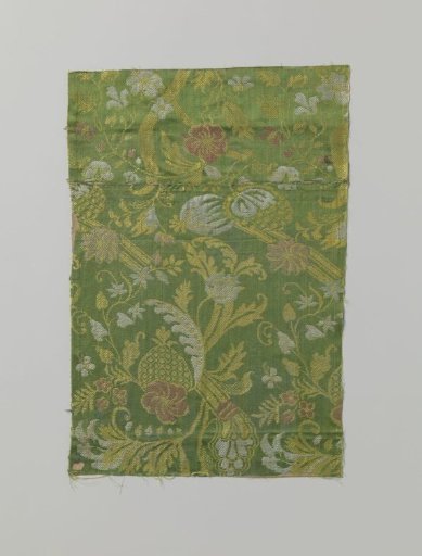 Fragment of polychrome silk satin