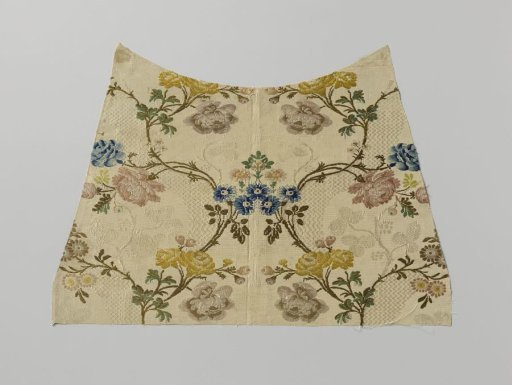 Fragment of multicolored brocaded silk
