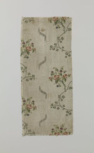 Fragment of multicolored brocaded silk