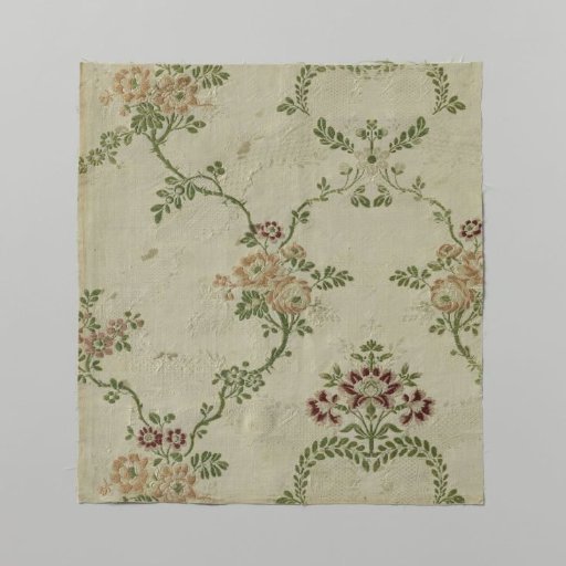 Fragment of Multicolored Quilted Silk
